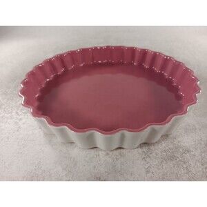 Quiche Pan Pink Ceramic Stoneware 10" Made in Japan